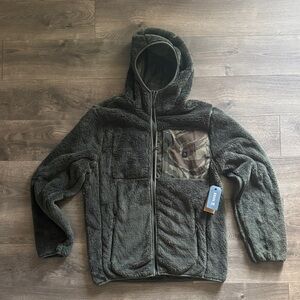 Roark Rambler Olive Fleece Jacket with Camouflage Accent men’s medium bnwt